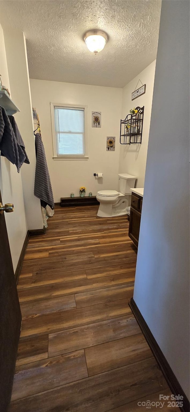 414 Pine Cove Rd, Old Fort, NC 28762 - bathroom featuring a textured ceiling, vanity, and wood finished floors