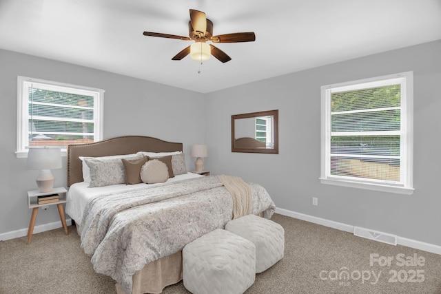 1623 Lumarka Dr, Charlotte, NC 28212 - bedroom featuring light colored carpet and ceiling fan