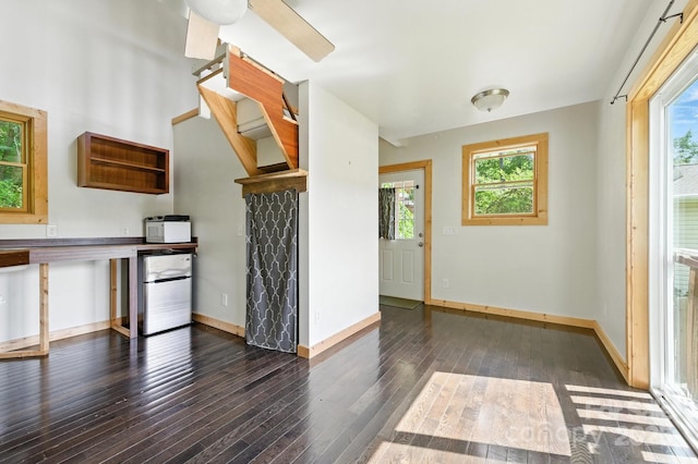 109 Azalea Ave, Swannanoa, NC 28778 - kitchen with plenty of natural light, freestanding refrigerator, and wood-type flooring