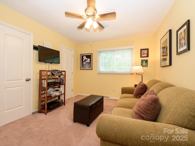 1047 Honeybee Trl, Fort Mill, SC 29715 - carpeted living room with ceiling fan
