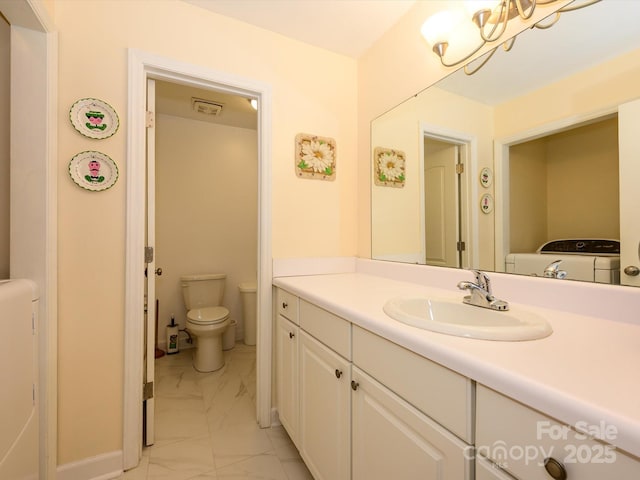 1047 Honeybee Trl, Fort Mill, SC 29715 - bathroom featuring marble look tile flooring and vanity