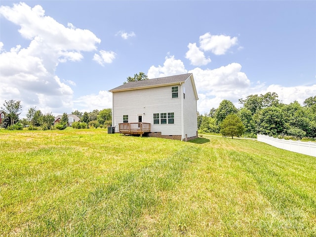 1542 Antioch Dr, Conover, NC 28613 - view of side of home featuring a deck and a yard