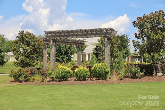 10240 Superb Ln, Charlotte, NC 28215 - view of grassy yard featuring a pergola