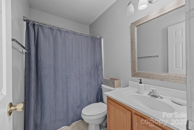 1778 Pergola Pl, Charlotte, NC 28213 - bathroom with a textured ceiling, vanity, and a shower with curtain