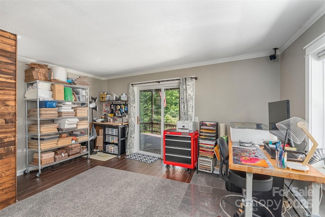 477 Locust Dr, Maggie Valley, NC 28751 - office featuring ornamental molding and wood finished floors
