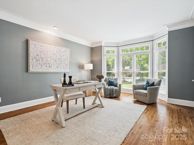 2103 Lytton Ln, Matthews, NC 28104 - home office with crown molding and wood finished floors
