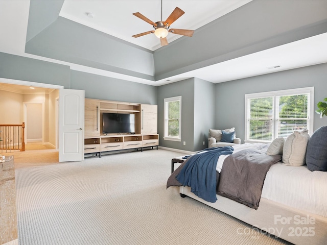 2103 Lytton Ln, Matthews, NC 28104 - bedroom with carpet flooring and a ceiling fan