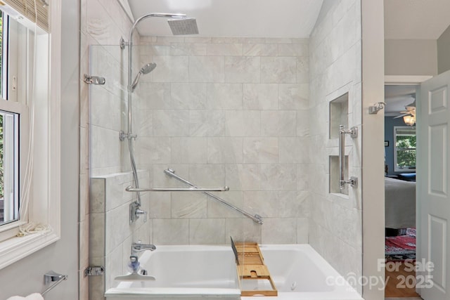 600 Summit Rdg Unit 34, Waynesville, NC 28786 - full bathroom featuring a combined bath / shower with jetted tub, ensuite bath, and ceiling fan