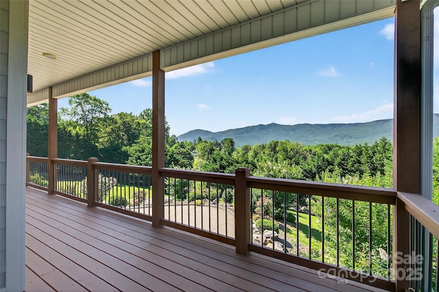 4 Stars Forever Dr, Black Mountain, NC 28711 - wooden deck featuring a mountain view