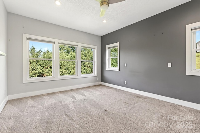 4 Stars Forever Dr, Black Mountain, NC 28711 - spare room featuring carpet floors, ceiling fan, recessed lighting, and a textured ceiling