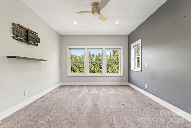 4 Stars Forever Dr, Black Mountain, NC 28711 - carpeted empty room with a ceiling fan, a textured ceiling, and recessed lighting