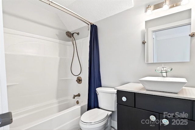 4 Stars Forever Dr, Black Mountain, NC 28711 - full bath with vanity, shower / bath combo with shower curtain, and a textured ceiling