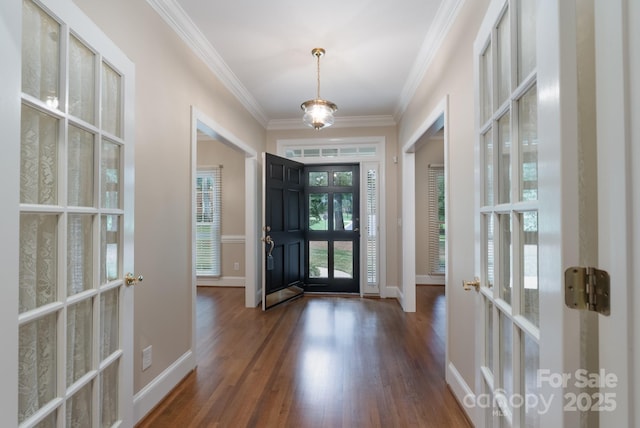 1503 Jack White Dr, Rock Hill, SC 29732 - foyer featuring french doors, wood finished floors, and crown molding