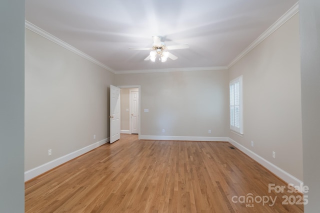 1503 Jack White Dr, Rock Hill, SC 29732 - unfurnished room featuring a ceiling fan, ornamental molding, and light wood-type flooring