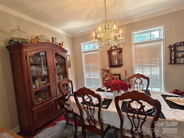 509 E Main St, Rockwell, NC 28138 - dining room with a chandelier and crown molding