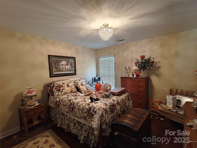 509 E Main St, Rockwell, NC 28138 - bedroom with a chandelier and baseboards