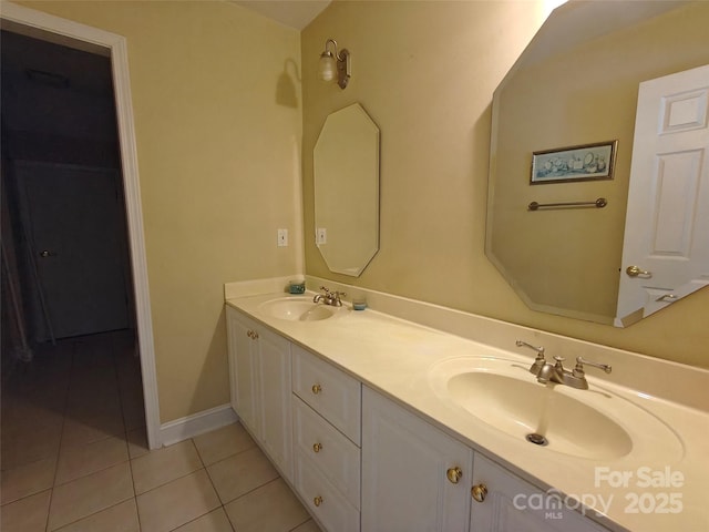 509 E Main St, Rockwell, NC 28138 - bathroom with tile patterned flooring and double vanity