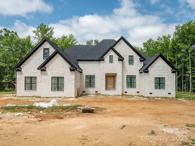 8018 Fairmont Dr, Waxhaw, NC 28173 - view of front of property with brick siding, crawl space, and a shingled roof