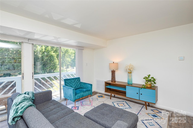 9325 Old Concord Rd Unit J, Charlotte, NC 28213 - living area with wood finished floors and baseboards