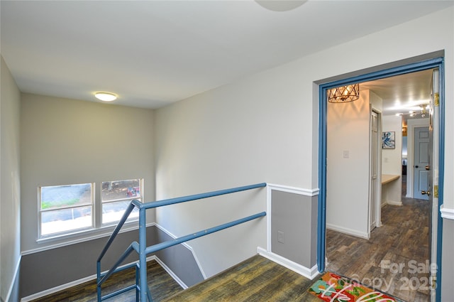 9325 Old Concord Rd Unit J, Charlotte, NC 28213 - stairway with wood finished floors and baseboards