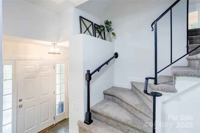 303 Odell St, Kannapolis, NC 28083 - foyer entrance featuring stairway and healthy amount of natural light