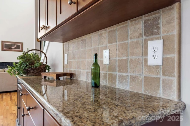 244 Timberlake Rd, Bostic, NC 28018 - kitchen with backsplash, stone countertops, and light wood-style floors