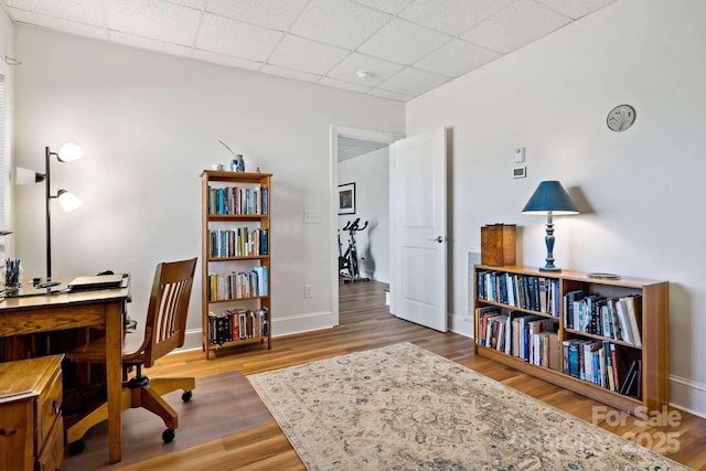 244 Timberlake Rd, Bostic, NC 28018 - office featuring a drop ceiling and wood finished floors
