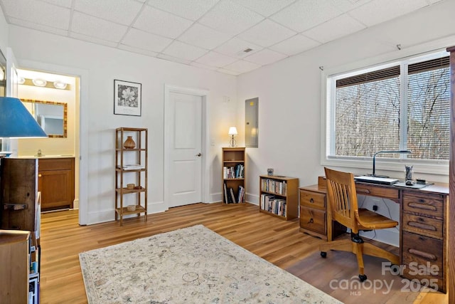 244 Timberlake Rd, Bostic, NC 28018 - home office featuring light wood-type flooring and a drop ceiling