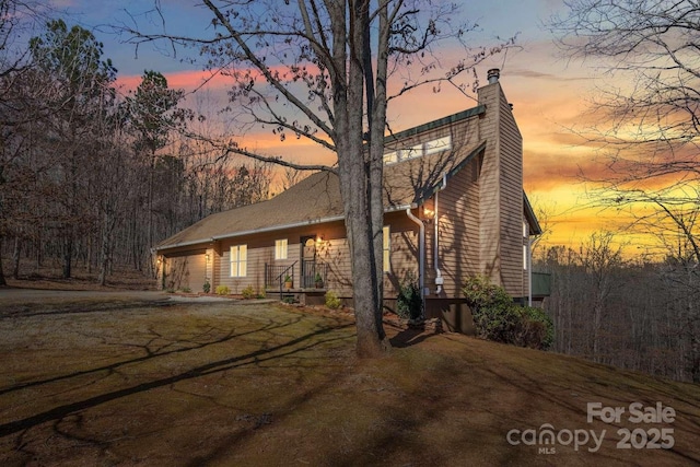 244 Timberlake Rd, Bostic, NC 28018 - mid-century modern home with a chimney