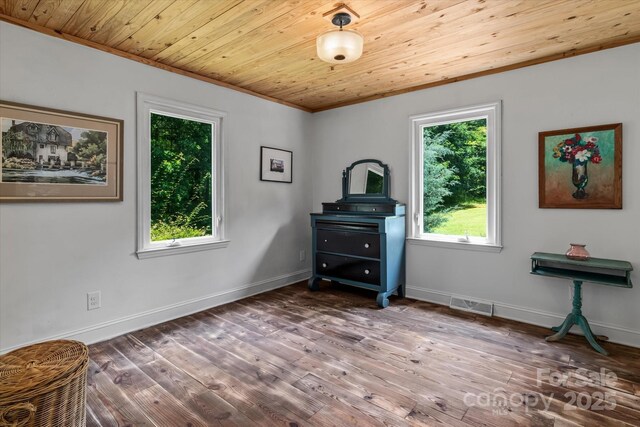 724 Teeter Rd, Mooresville, NC 28115 - bedroom with crown molding, wooden ceiling, and wood finished floors