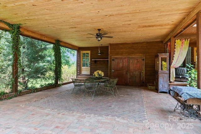 724 Teeter Rd, Mooresville, NC 28115 - view of patio with outdoor dining space and ceiling fan