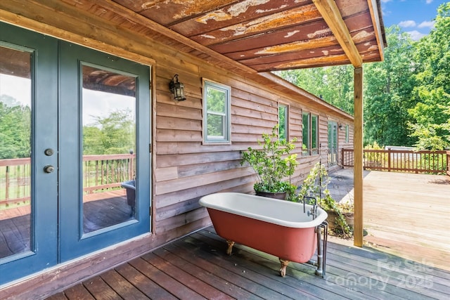 724 Teeter Rd, Mooresville, NC 28115 - wooden deck with french doors
