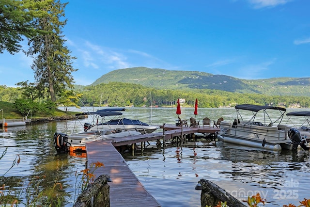 28 Toxaway Pt Unit B7, Lake Toxaway, NC 28747 - dock area featuring a water and mountain view and a view of trees