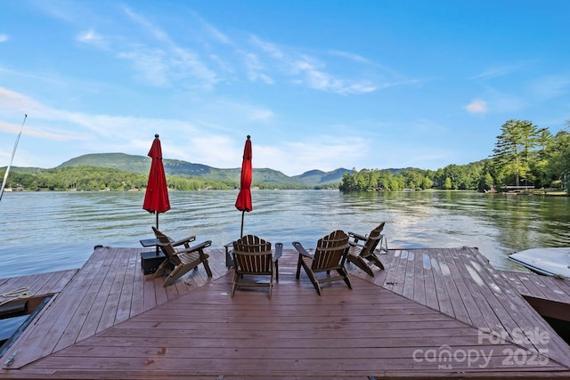 28 Toxaway Pt Unit B7, Lake Toxaway, NC 28747 - dock area with a water and mountain view