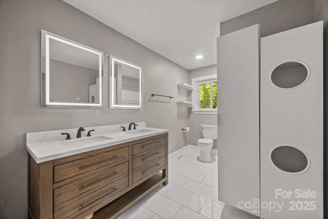 3276 Howard Gap Rd, Hendersonville, NC 28792 - full bath with double vanity and toilet