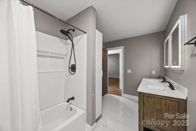 3276 Howard Gap Rd, Hendersonville, NC 28792 - full bath with shower / tub combo with curtain and double vanity