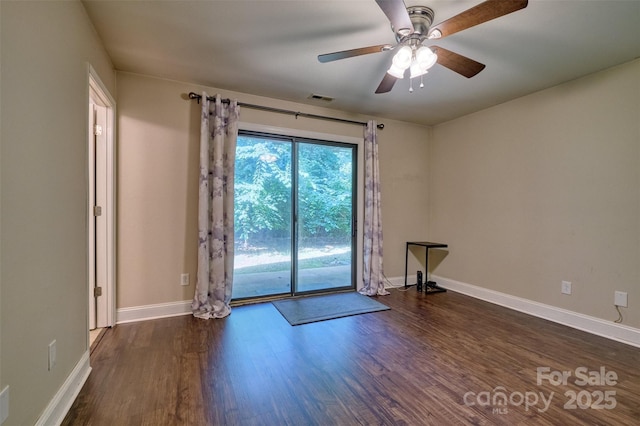 4130 Charlotte Hwy # G, Lake Wylie, SC 29710 - unfurnished room with wood finished floors and ceiling fan