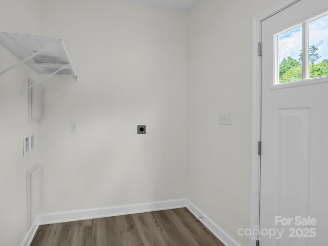 174 Charlie Randall Rd, Lawndale, NC 28090 - washroom featuring electric dryer hookup and dark wood-style floors