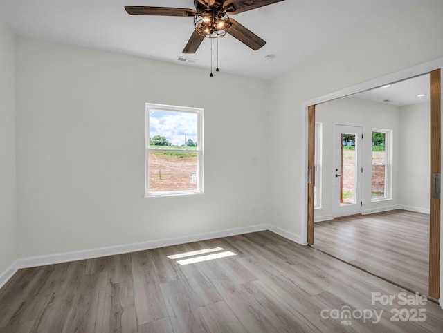 174 Charlie Randall Rd, Lawndale, NC 28090 - spare room with wood finished floors and ceiling fan