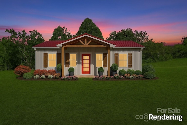 174 Charlie Randall Rd, Lawndale, NC 28090 - view of front of property featuring a yard, board and batten siding, and a metal roof