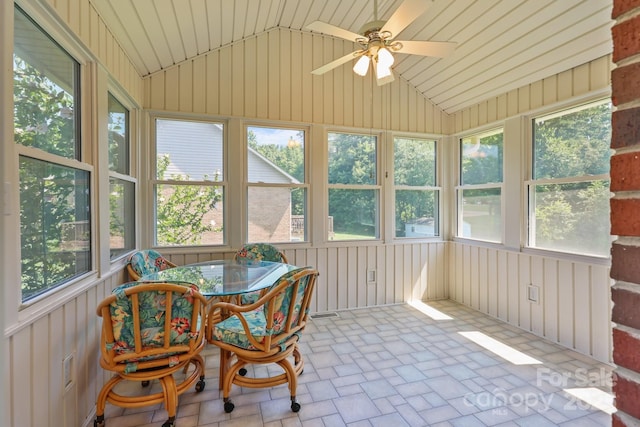 416 Park Ave, Granite Quarry, NC 28072 - sunroom with vaulted ceiling and ceiling fan