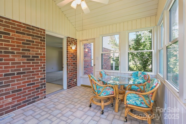 416 Park Ave, Granite Quarry, NC 28072 - sunroom / solarium with ceiling fan, healthy amount of natural light, and vaulted ceiling