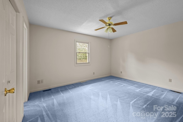 416 Park Ave, Granite Quarry, NC 28072 - carpeted empty room with ceiling fan and a textured ceiling