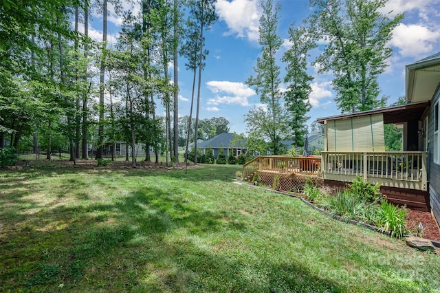 7718 Village Pkwy, Locust, NC 28097 - view of grassy yard with a deck