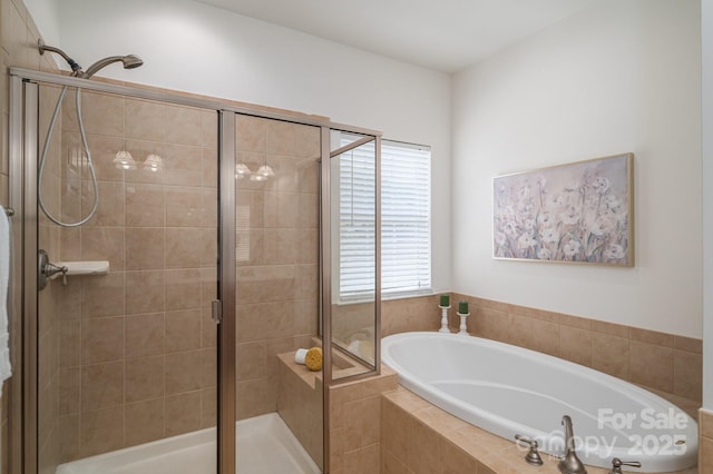 734 Naramore St, Davidson, NC 28036 - full bathroom featuring a garden tub and a shower stall