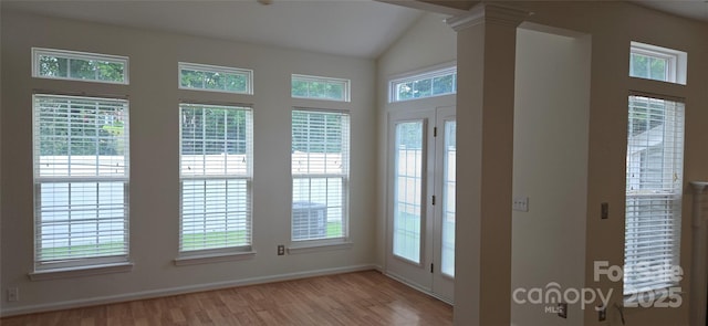 162 Autumn Falls Dr, Lake Wylie, SC 29710 - unfurnished sunroom featuring french doors and vaulted ceiling