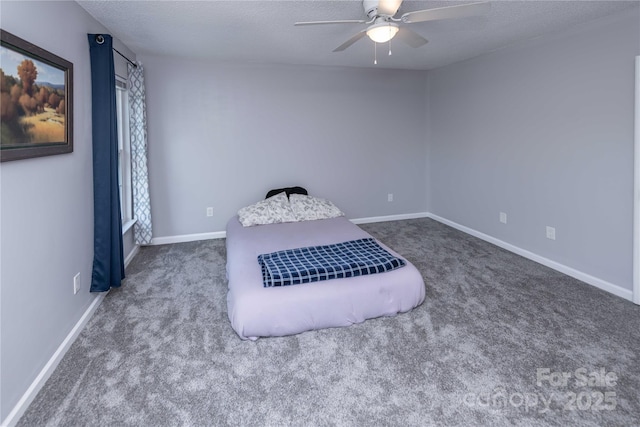 2085 Chapel Creek Rd SW, Concord, NC 28025 - bedroom with carpet floors, a textured ceiling, and a ceiling fan