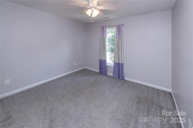 2085 Chapel Creek Rd SW, Concord, NC 28025 - unfurnished room with carpet, a textured ceiling, and ceiling fan
