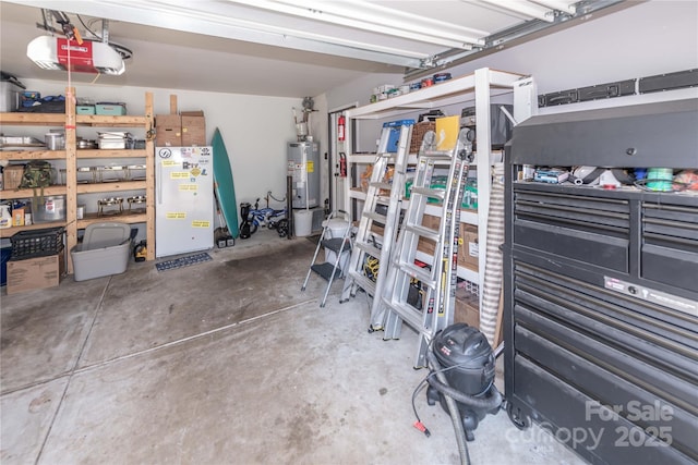 2085 Chapel Creek Rd SW, Concord, NC 28025 - garage featuring a garage door opener and water heater