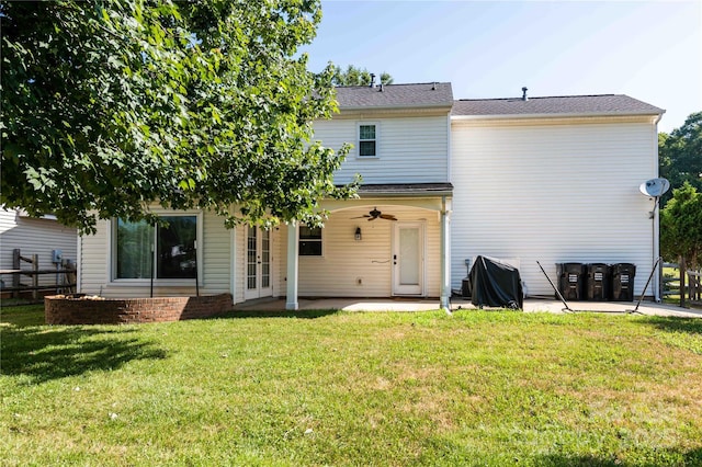 2085 Chapel Creek Rd SW, Concord, NC 28025 - back of property with a patio, french doors, and ceiling fan